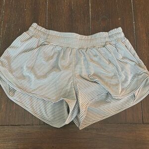 Lululemon grey striped running shorts size 8. 2.5” inseam